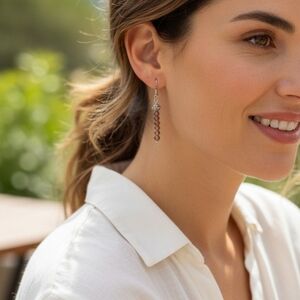 NWT Red and Gold Linear Dangle Earrings